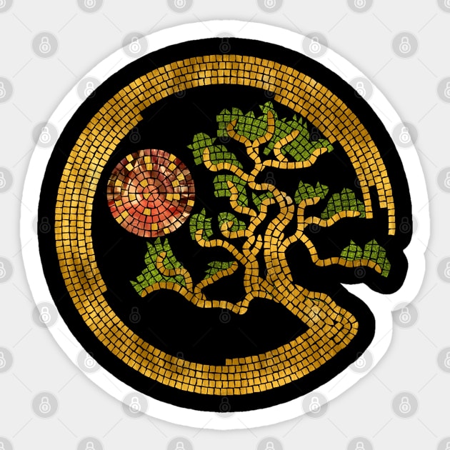 Zen Enso Circle and Bonsai Tree Mosaic Sticker by Nartissima